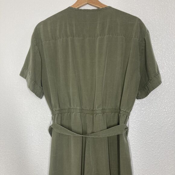 Madewell Jumpsuit Womens Medium Short Sleeves Green Tie Waist Wide Leg Lyocell - Picture 14 of 16